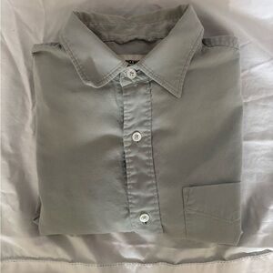 Buck Mason Fog Blue Draped Twill One-pocket shirt